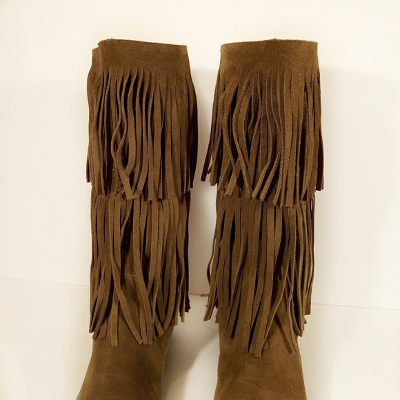 Michael Kors Collection Suede Fringe Boots Italy - Picture 4 of 8